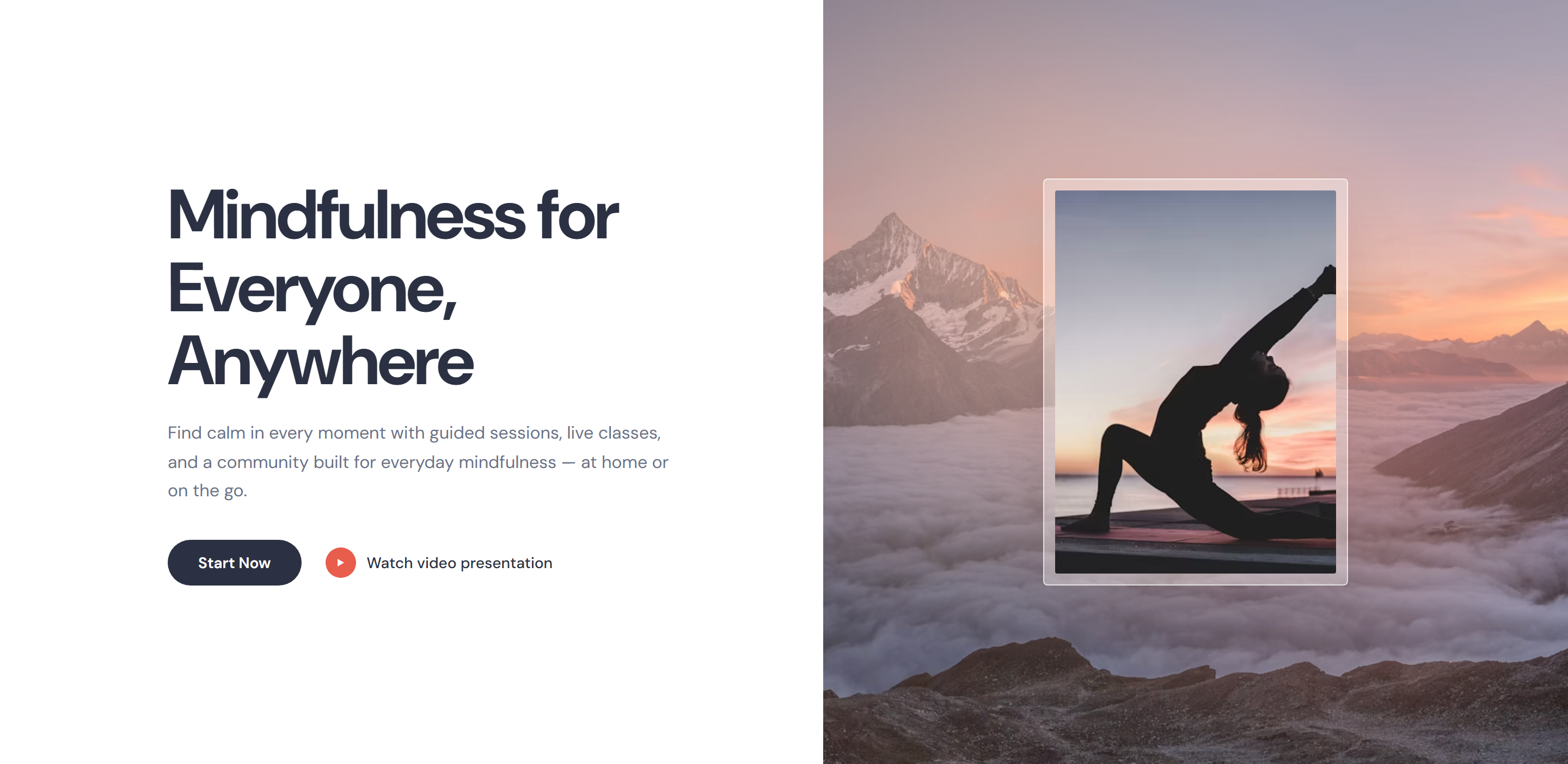 Breez wellness hero with pastel sections