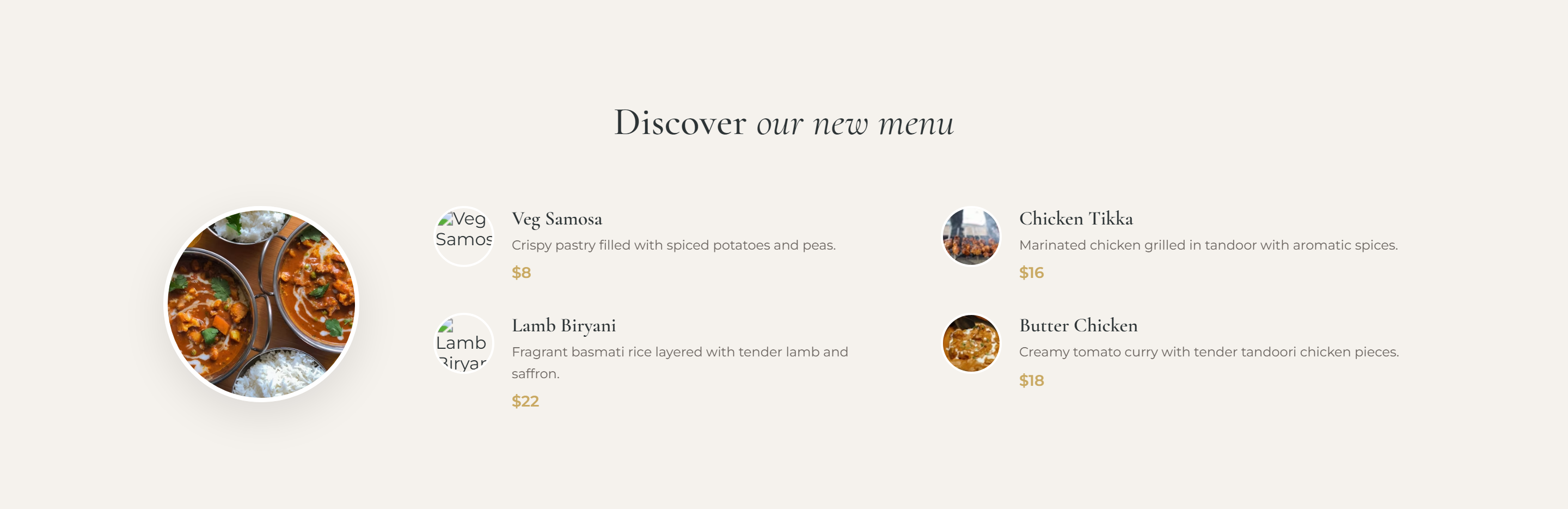 Brunch menu highlights block